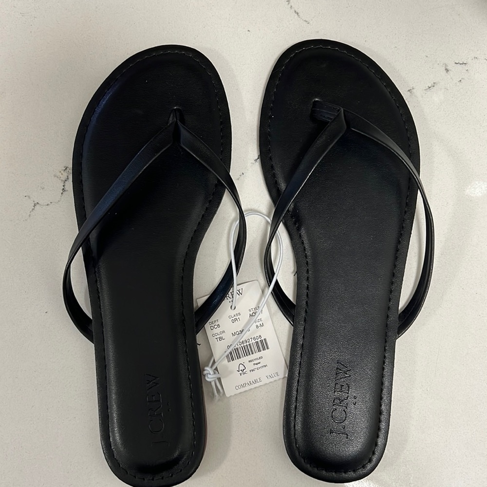 Jcrew black flip flops sandals
